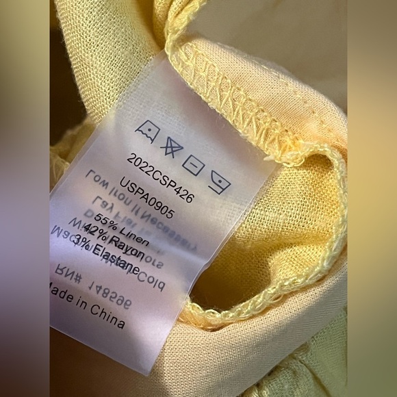 Universal Standard Womens Plus Yellow Linen Blend Pull On Shorts Size M NWT - Picture 10 of 13